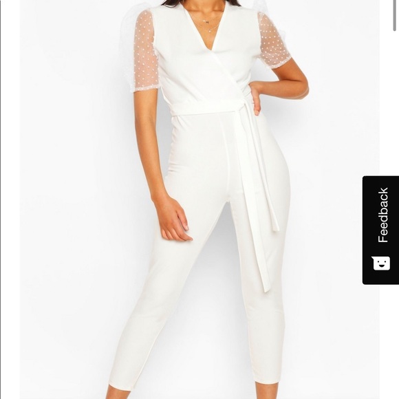 White Tapered Jumpsuit - Picture 1 of 2